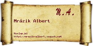 Mrázik Albert névjegykártya