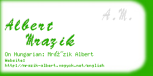 albert mrazik business card